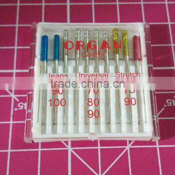 10 PCS ORGAN DOMESTIC SEWING MACHINE NEEDLES 130/705H JEANS UNIVERSAL & STRETCH COMBI PACK photo-3