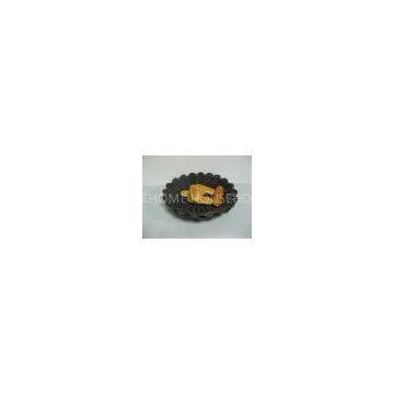 Black Oval Polyrattan Fruit Basket Bakery Display , Not Fade