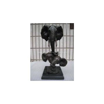 Bronze Elephant Head Sculpture for Home Decoration