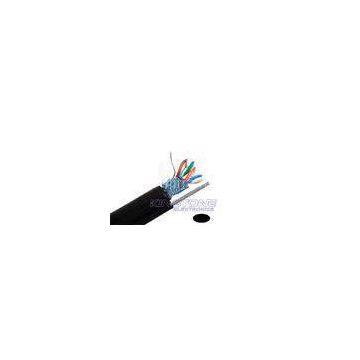 24AWG CAT 5E Outdoor Network Cable With Messenger / UV-PE Jacket , 0.93mm HDPE LAN Cable