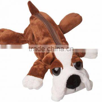 kids toy animal shape pencil case, plush dog pencil case