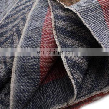 Europe And America Warm Winter Blue Stripe Jacquard Stripe Scarf photo-4