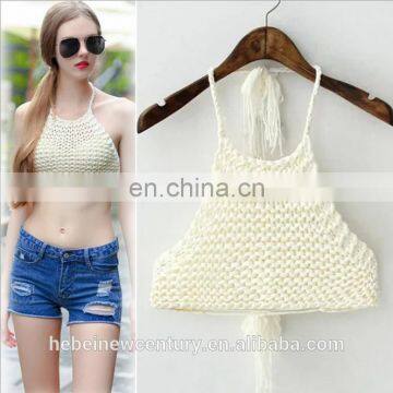 Summer Necessary Women's Dress Europe America New Sytle Croptop Neck Knitting Temperament Wipes Bosom New Fashion Dress 2015