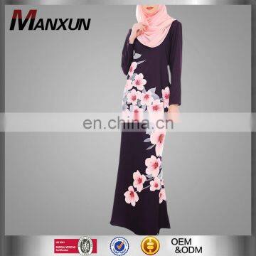 2017 Dubai Abaya New Design Malaysia Fashion Baju Kurung New Style Printing Baju Kurung Pelum