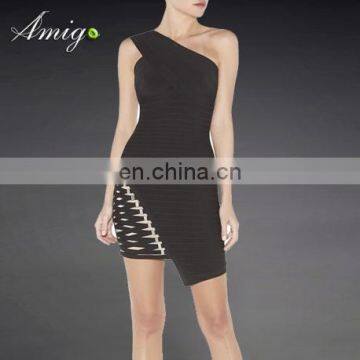 Fashion high quality tight women black bandage strapless dresses for light mature