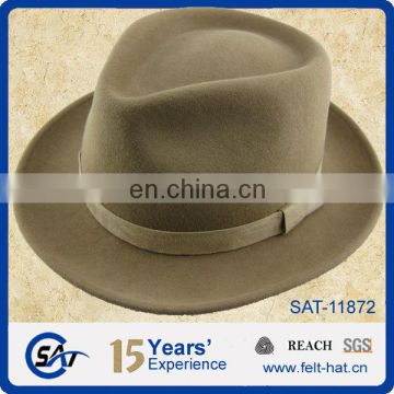 Crushable wool Fedora hat, wool felt hat