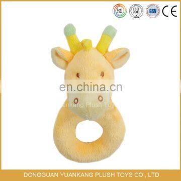 Cute infant baby plush handbell animal crinkle toy rattle