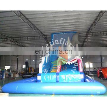 giant inflatable water slide, shark water slide with pool, Aier Inflatables