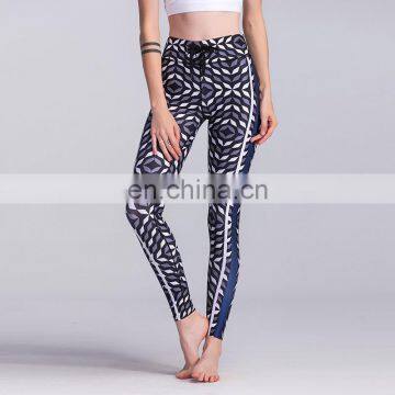 Color grid splicing yoga fitness sport leggings absorbent tight women pants