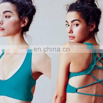 Gym Tank Top Stylish Sexy Cross Back Sports Bra Colorful Yoga Bra photo-4