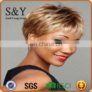 Wholesale Classic style Sythetic Ployster Hair Wig Short Straight hair Wig