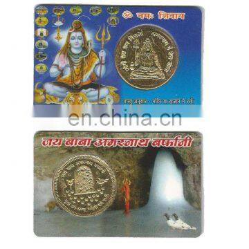 Ratna Handicrafts Om Nama Shivaya Pocket Yantra In Card - For Temple Home Purse