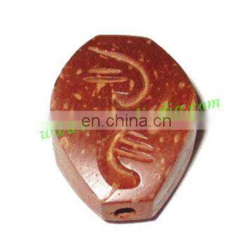 Handmade coconut shell beads, size : 25x18x9mm BWCCN008