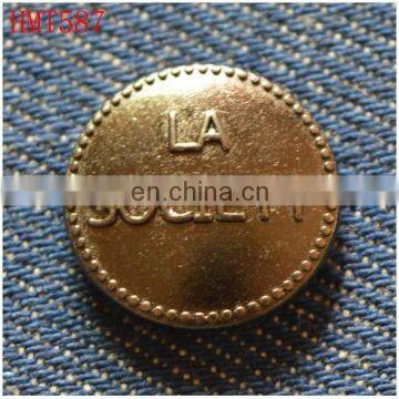 light pewter color new fashion metal round jeans button