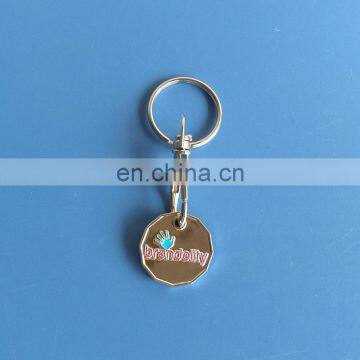 custom logo shopping cart token coin keyring UK trolley coin key holder keychain