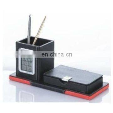 Modern Leather Penholder with Calendar