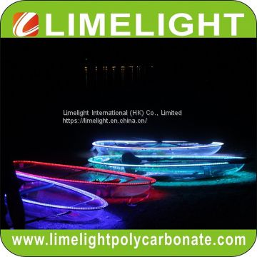 glass kayak with LED light for night tour