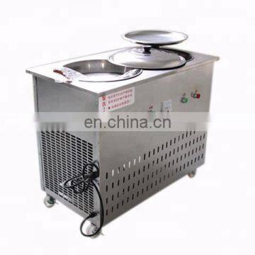 Flat pan fried ice cream machine with 6 pans, fried ice cream roll machine for sale