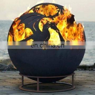 plasma laser CNC cutting fireball fire pit outdoor decorative