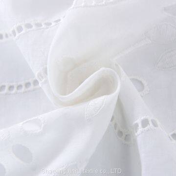 swiss white 100% cotton embroidered  with circle design lace fabric