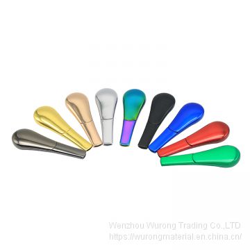 98mm length long Plug-in magnetic gold spoon shape smoking pipe mading zinc alloy with magnet