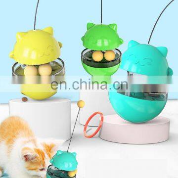 2020 new pet cat fun toy pet feeder tumbler cat shaking leaking food ball interactive training toy