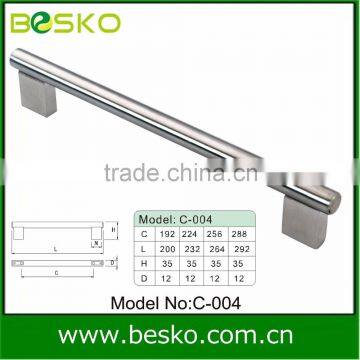 Long square feet solid stainless steel handle for glass door