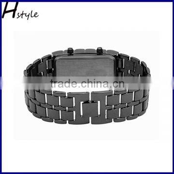 Men's Lava Black Stainless Steel Bracelet Watch Black and Red LED Digital Watch WP002 Quality Choice