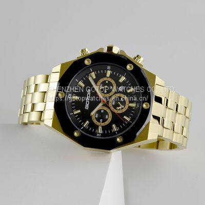 FEATURES OF SS299 GOLD AND BLACK MEN'S STAINLESS STEEL WATCH photo-4