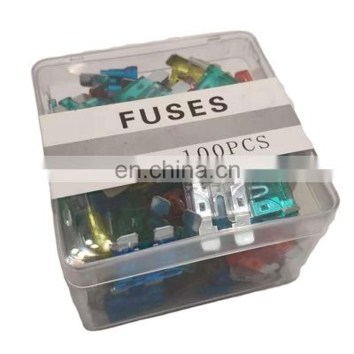 100PCS Car Fuse Low Profile Blade Type Set For Automotive Boat Truck Standard Fuse