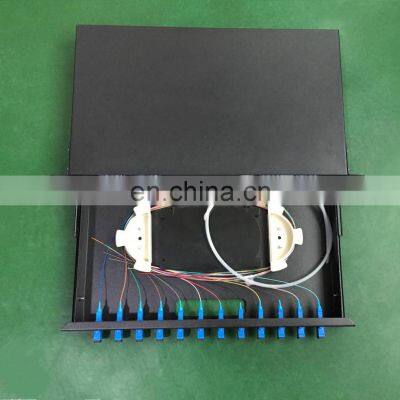 material 12 core fiber patch panel with sc lc  joint ftth ondoor fiber optic distribution box