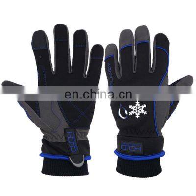 HDD Black in stock snowy insulate C40 winter work gloves warm water repellent synthetic leather fabric gloves