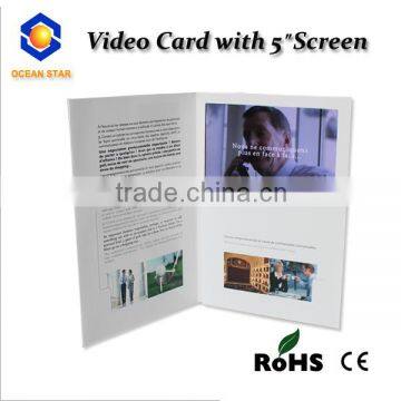 5 inch customized advertising business card lcd video brochure