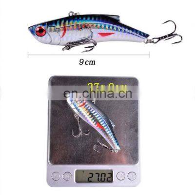 9cm 28g 10 Colors Saltwater Sea Bass Fish Bait With Treble Hook Biomimetic Bait Tremor Swimming VIB Bait Fishing photo-3