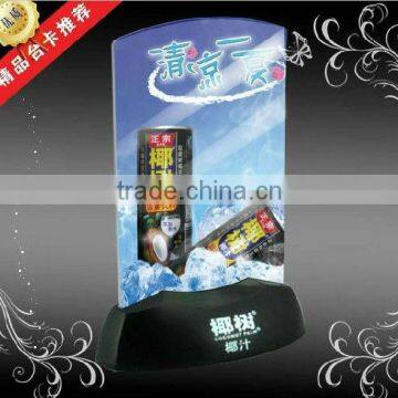 Led light sign card holder for bar