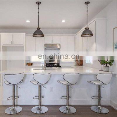 European Style White Shaker Kitchen Cabinets With Clean Handle-less Look