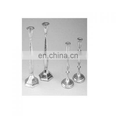 silver shiny metal candle holder