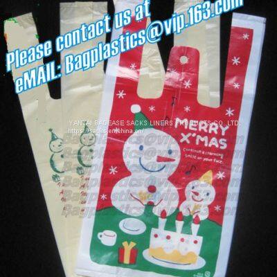 100% Biodegradable And Compostable T-Shirt Bags/Vest Carrier PE Plastic Bag, Vest Carrier Plastic T-Shirt Shopping Bag photo-4