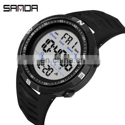 SANDA 6014 Suppliers mens sport wrist watch water resist week date led functional Digital Watch For Boy