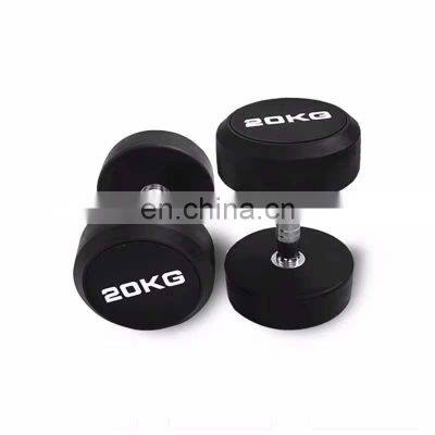 Rubber cover rubber round head dumbbells for men's gym dedicated fixed dumbbells private trainer home arm muscle fitness equipme