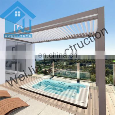 Terrace patio sunshade gazebo waterproof outdoor motorised aluminium roof pergola