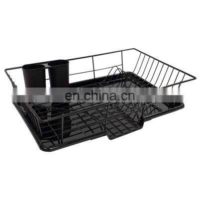 Compact Metal Dish Drainer Rack With Drainboard and Utensil Holder Set, 12