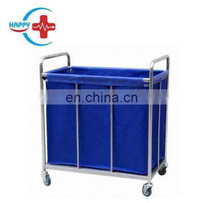 HC-M058 Hospital Stainless Steel High capacity Mobile Trolley Medical Crash Cart for dirty With Wheels