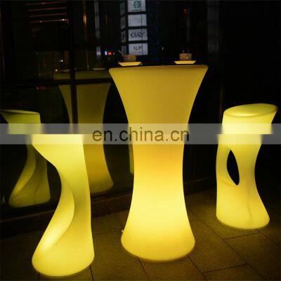 cheap bar table and chair sets /LED light up bar cocktail tables lumineuse mariage modern glowing night club party furniture