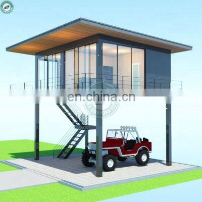 Two Flatpack Container Combined Stilt Container House Jungle House on Stilts With Veranda and Roof in Davao