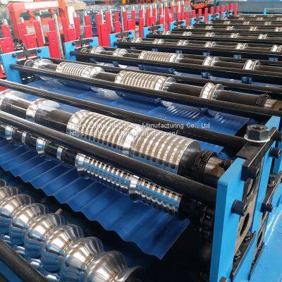 Double Layer PPGI Color Steel 5v Roofing Sheet Cold Deck Corrugated Roll Forming Making Machine Factory Price photo-4