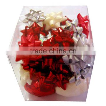 High Gloss Irisdescent Christmas Star Ribbon Bow, Flower Decorative Bow For Sale