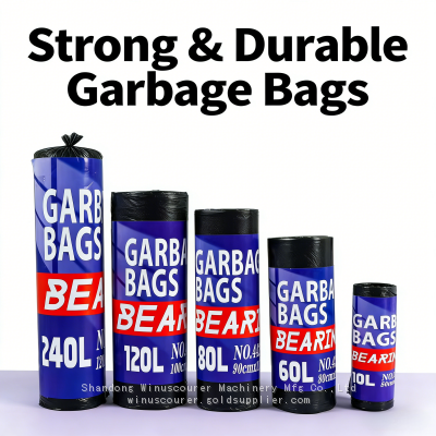 Multi-Size Garbage Bag Roll Cost-Effective Disposable Trash Container Liners