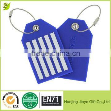 Wholesale Travel PVC Luggage Suitcase Tags with Steel Cable Wire