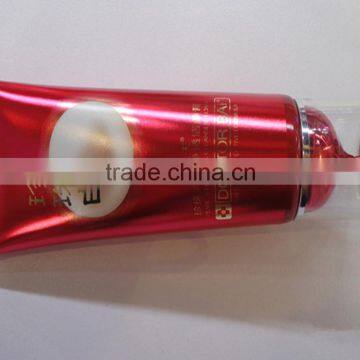 Red cosmetic tube,skincare products packaging tube with new design acrylic cap